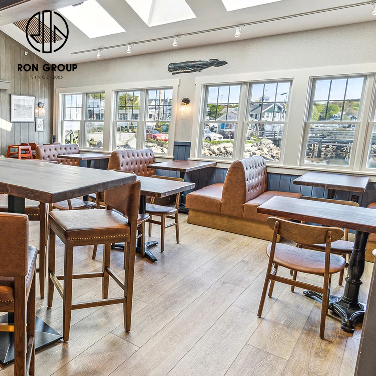 Modern Luxury Customized High Quality Bar Stool Chair Seat Restaurant Furniture Leather Wooden High Dining Bar Chair