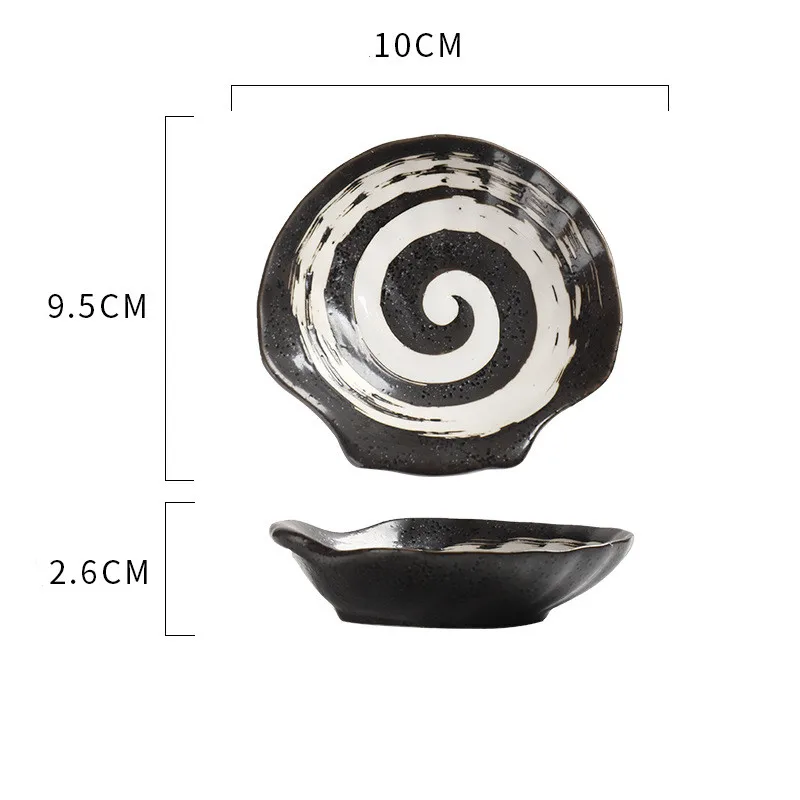 Wholesale Japanese Style Shell Shape Dish Pastry Dish Simple Sauce Dish Irregular Ceramic Tableware