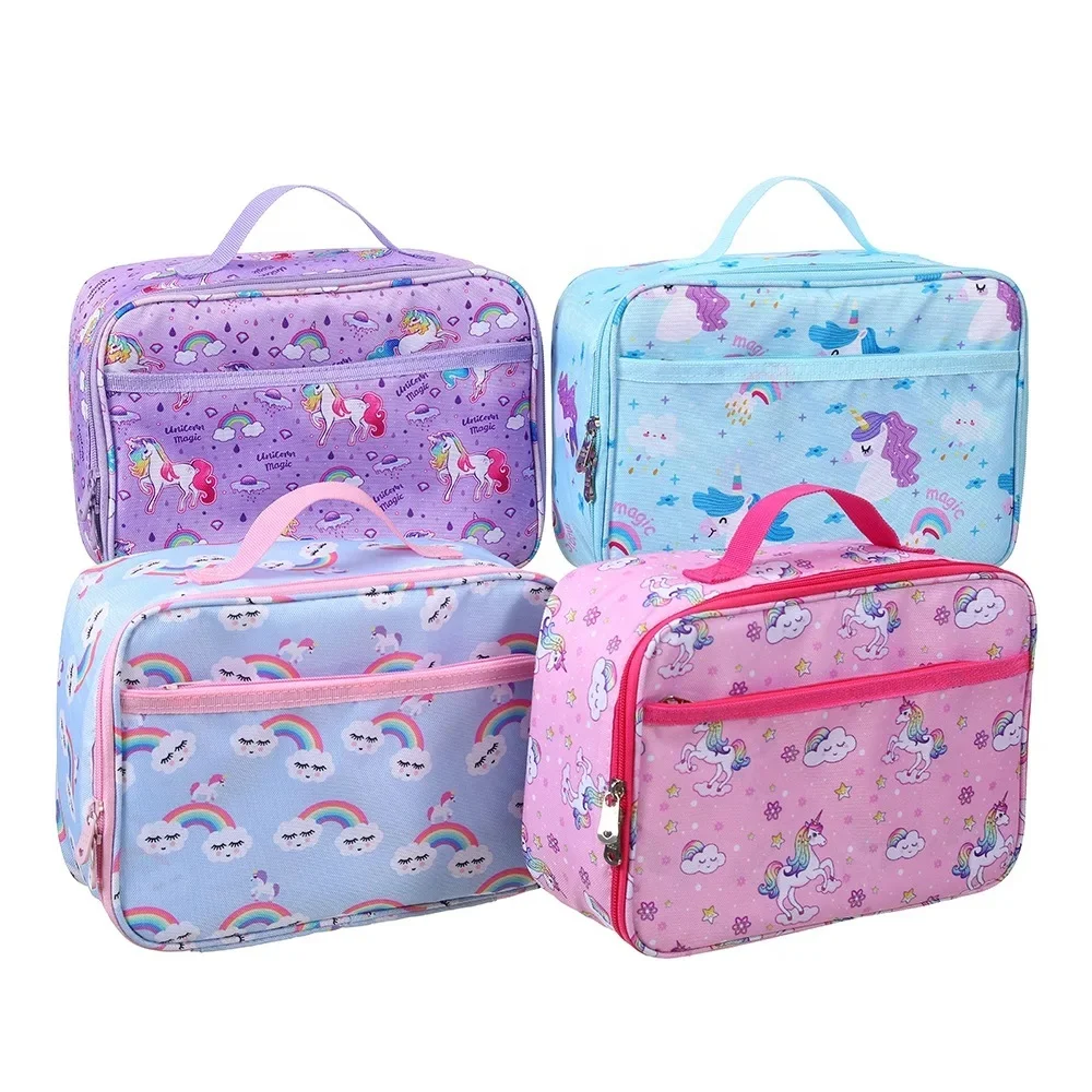 Customized Insulated Fabric Lunch Bag Thermal Colorful School Child Lunch Cooler Box Bag for School Gifts