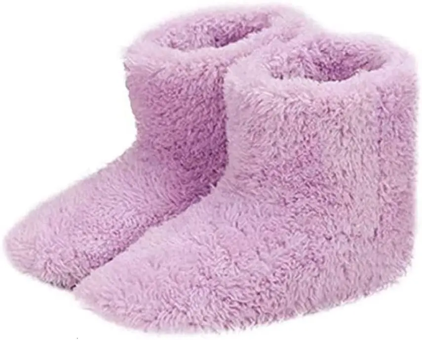 Liummrcy Heated Slippers Men Women Heated Booties USB Charger Heating Warmer Plush Soft Plush Heated Shoes
