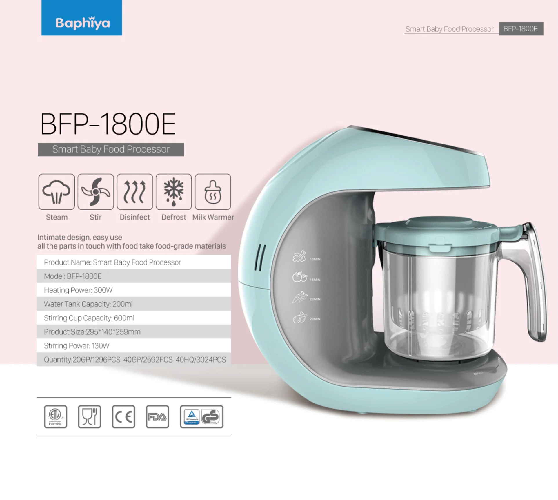 5 in 1 Baby Food Make Machine Food Processor Steamer Blender Baby Food Maker Culinary Machine