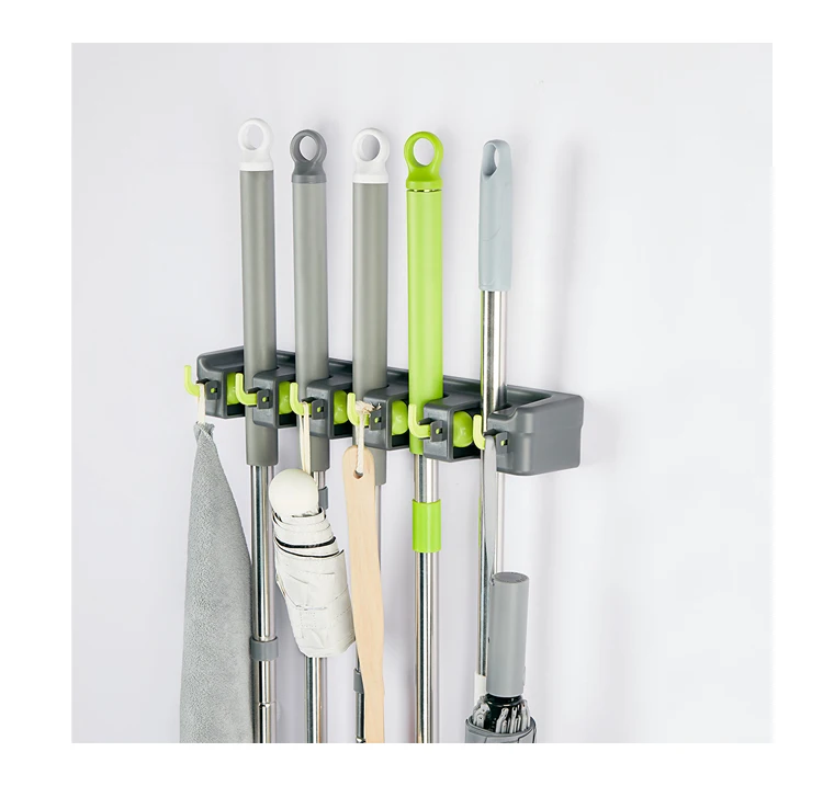 Non-folding Rack Bathroom Racks Wall Mounted Organizer Mop Broom Holder