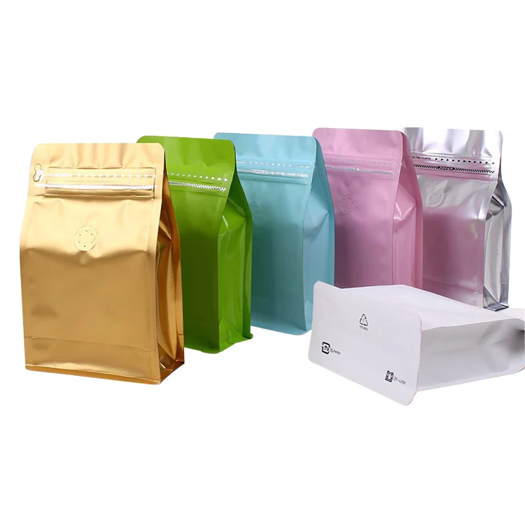 Eco Friendly Stand Up Aluminum Foil Matte Coffee Storage Packing Bag