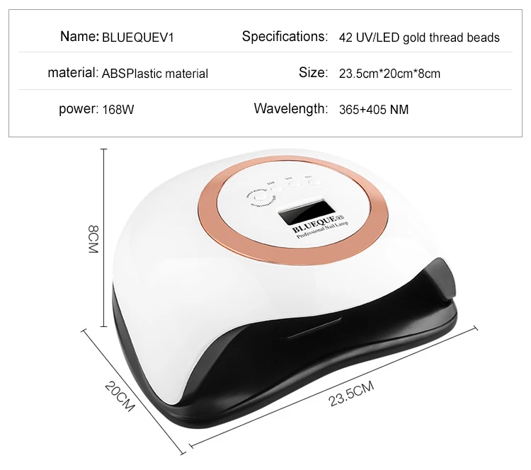 Nail lamp 168W cross-border factory wholesale UV nail art phototherapy machine LED nail polish glue baking lamp