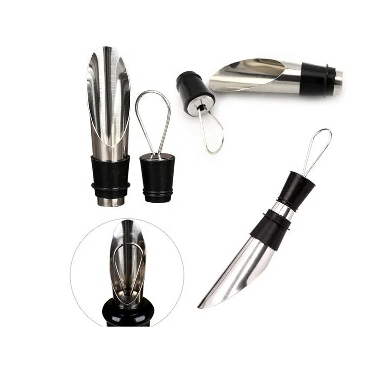 Promotional food grade Stainless Steel Wine Pourer wine stopper