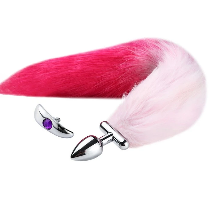 Deformable Replatable Fox Tail Butt Plug for Couples Flirting Cosplay Animal Fox Tail Ears Set No Vibrator Metal Anal Butt Plug