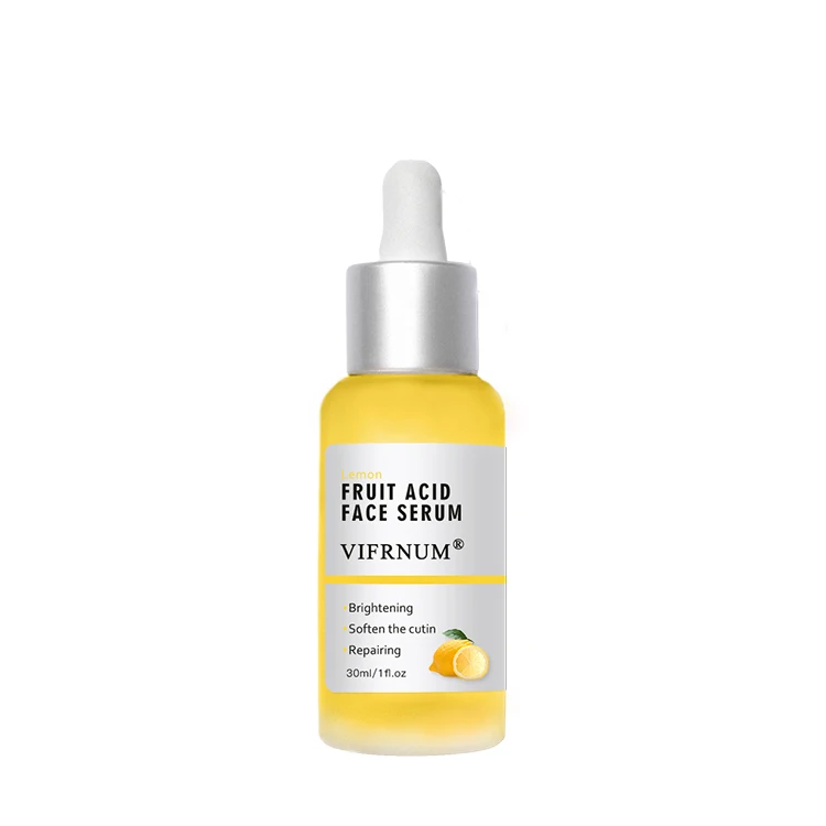 private label collagen anti-aging lemon fruit facial serum 4 in 1 anti dull lactic mandelic acid skin care serum
