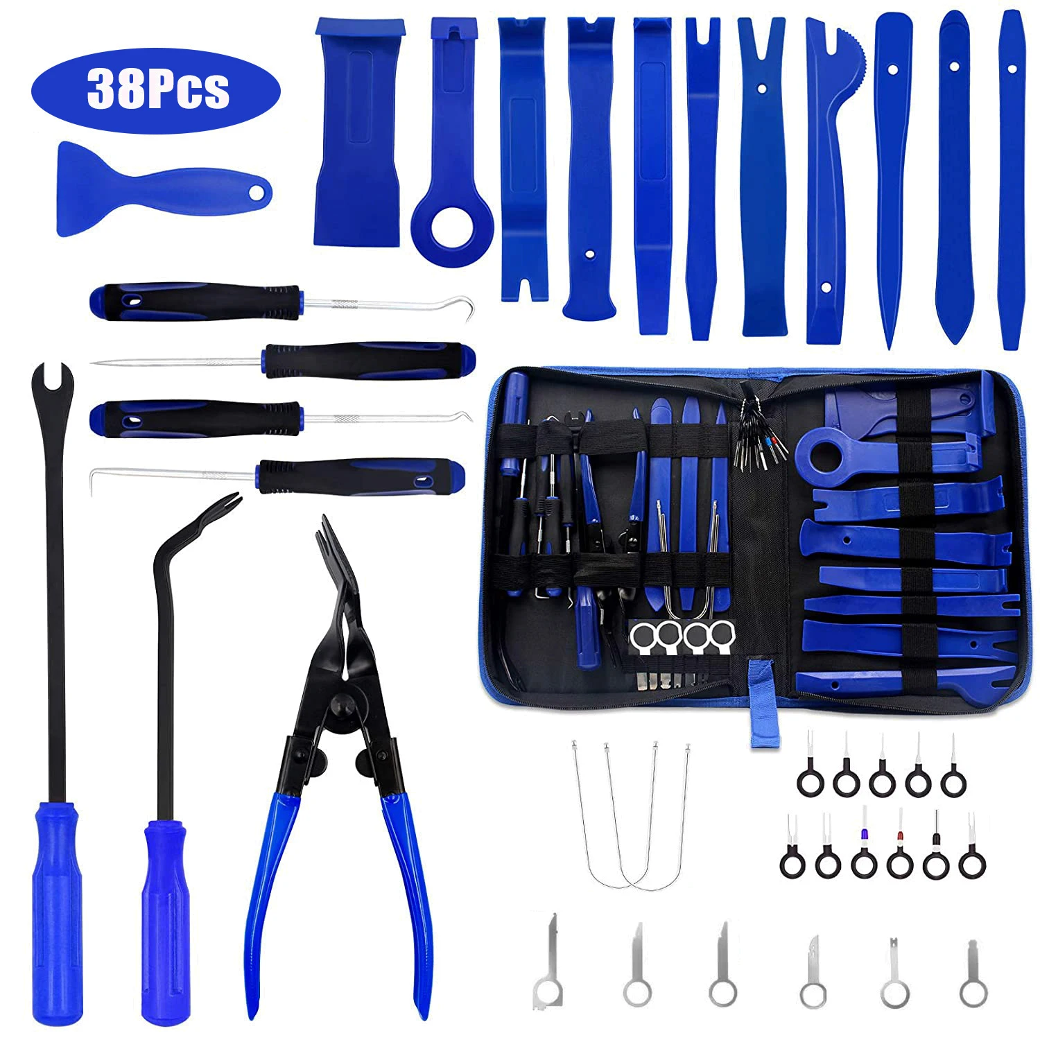 Good 38pcs Hand Tool Set Pry Disassembly Interior Door Clip Panel Trim Dashboard Removal Tool Kit Auto Car Opening Repair Tool