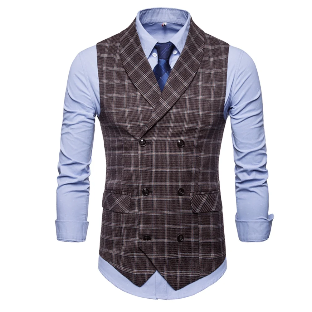 
Latest Waistcoat Design for Men Customised Mens Waistcoat Polyester Cotton COLLARLESS Breathable Anti-shrink OEM Service Plaid 