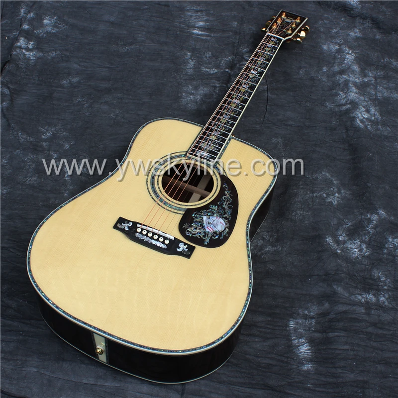solid rosewood acoustic guitar,  Deluxe abalone inlay hand made  guitars