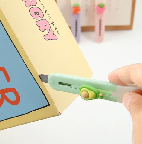 Cute cartoon fruit utility knife Small portable student account paper knife Open express package box cutter knife
