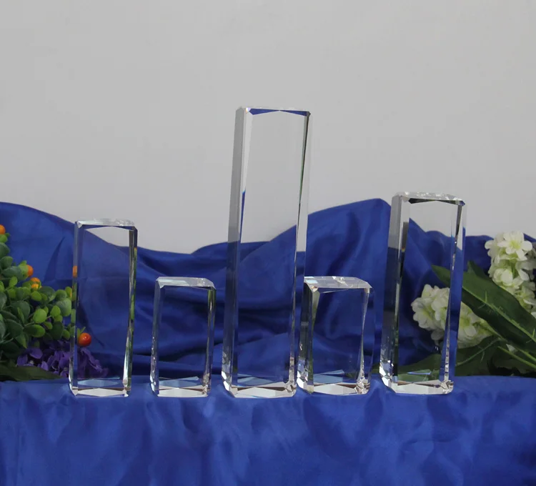 Blank cutting edged glass 3d laser crystal cube block paperweight MH-F0030