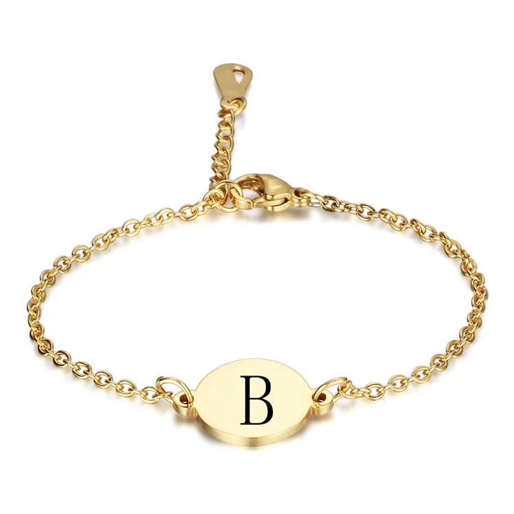 Popular Hot Selling Stainless Steel Korean Style Ladies Bracelet Stainless Steel Charm Letter Bracelet