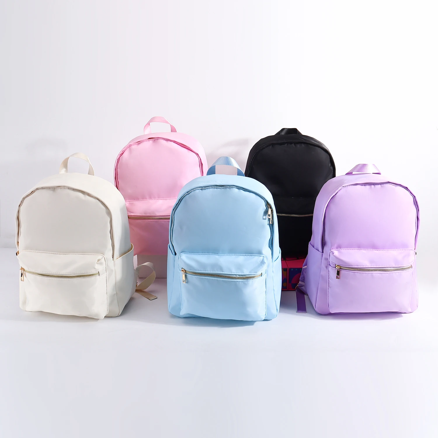 Keymay Multicolor Gold Zipper High Quality Back to School Children Book Bag Girls Waterproof Nylon School Backpacks for Kids