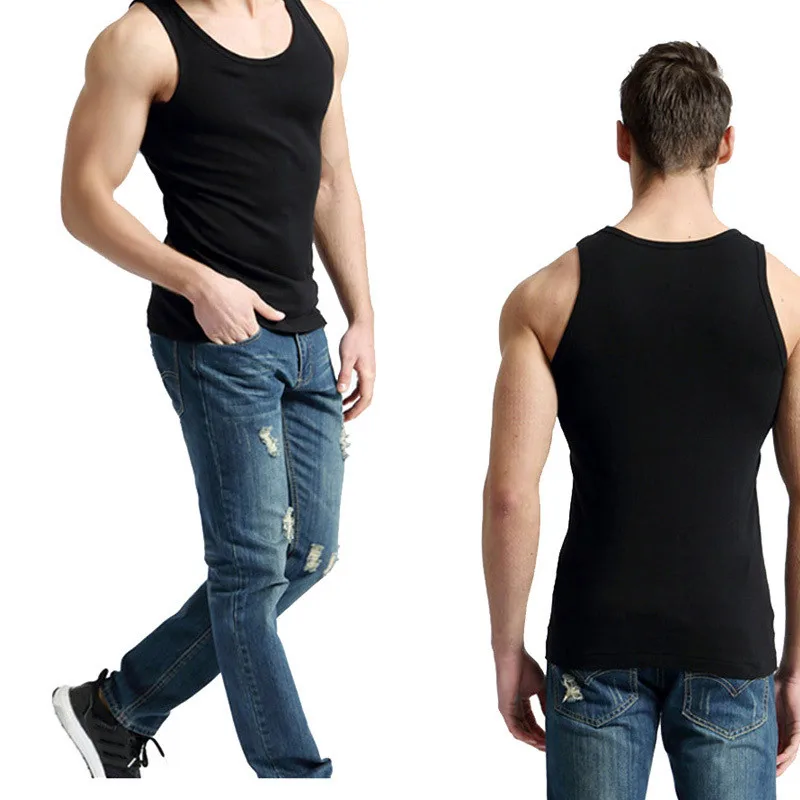 Оптовая продажа от китайского поставщика, регулируемая майка, белая майка, ребристый повседневный мужской топ для тренажерного зала, мужские жилеты для бодибилдинга