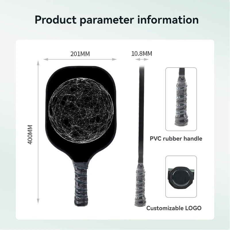 Customized pick racket graphite and glass fiber composite face and aramid honeycomb core, EdgeSentry protective pick racket