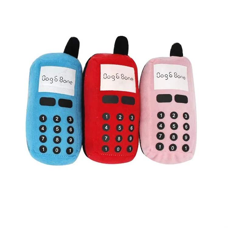 Pet Molar Dog Training Toys Mobile Phone Shape plush Dog Toys hot sale interactive dog squeaky chew sound toys