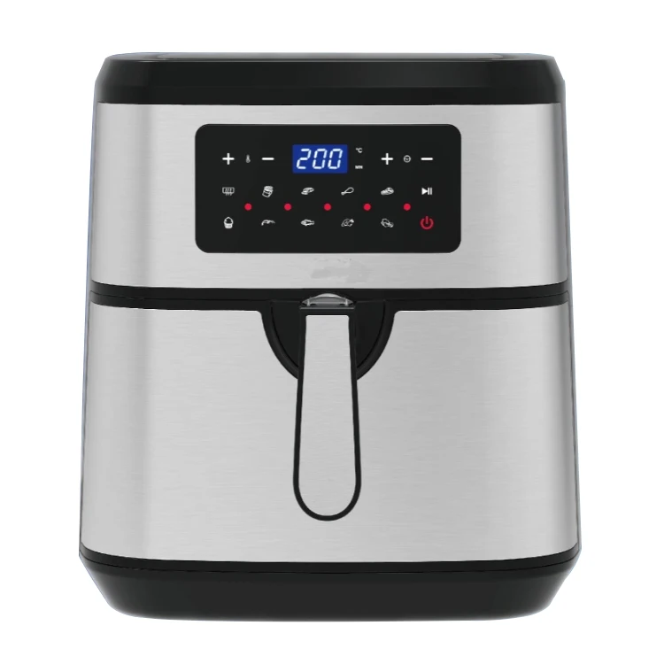 China Factory 4.5L 5.5L 6.5L New Design Electric  Smart Deep Fry Square Air Fryer With 5.0L Outer Pan