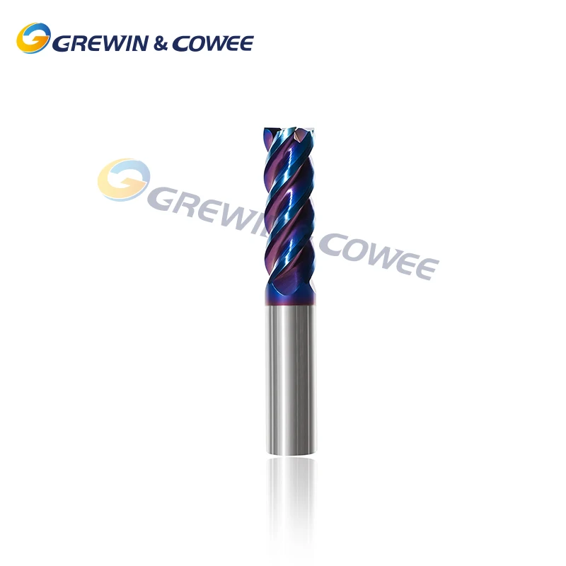 Solid Carbide Flat Endmill With 4 Flute CNC Carbide Tool HRC65 tungsten steel milling cutter For  Stainless & Steel