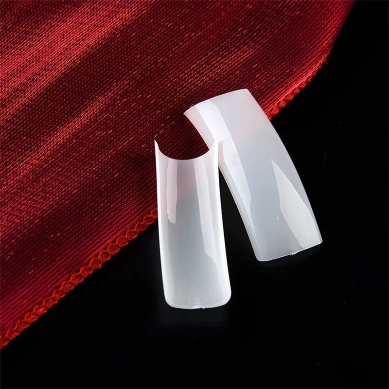 НАДЕКО с квадратным носком; Широкая накладные ногти средней длины во французском стиле с имитацией для Неил арта украшения для кончиков ногтей 500 шт.