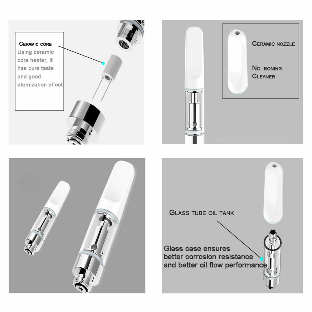  Бак распылитель 0 5 мл/1 мл Vape керамический наконечник картридж масляного катушки испаритель ручка картриджи для CBD 510 нить