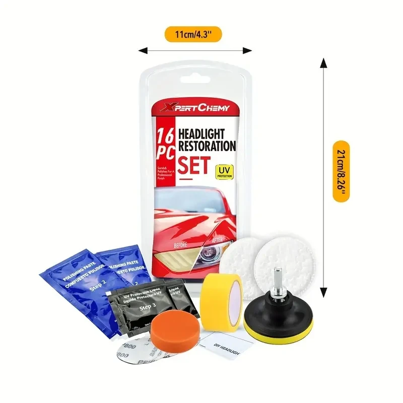 Easy Operation DIY Car Repair Headlight Restoration Cleaning Polishing Kit for Restore Care Sun Damaged Headlights
