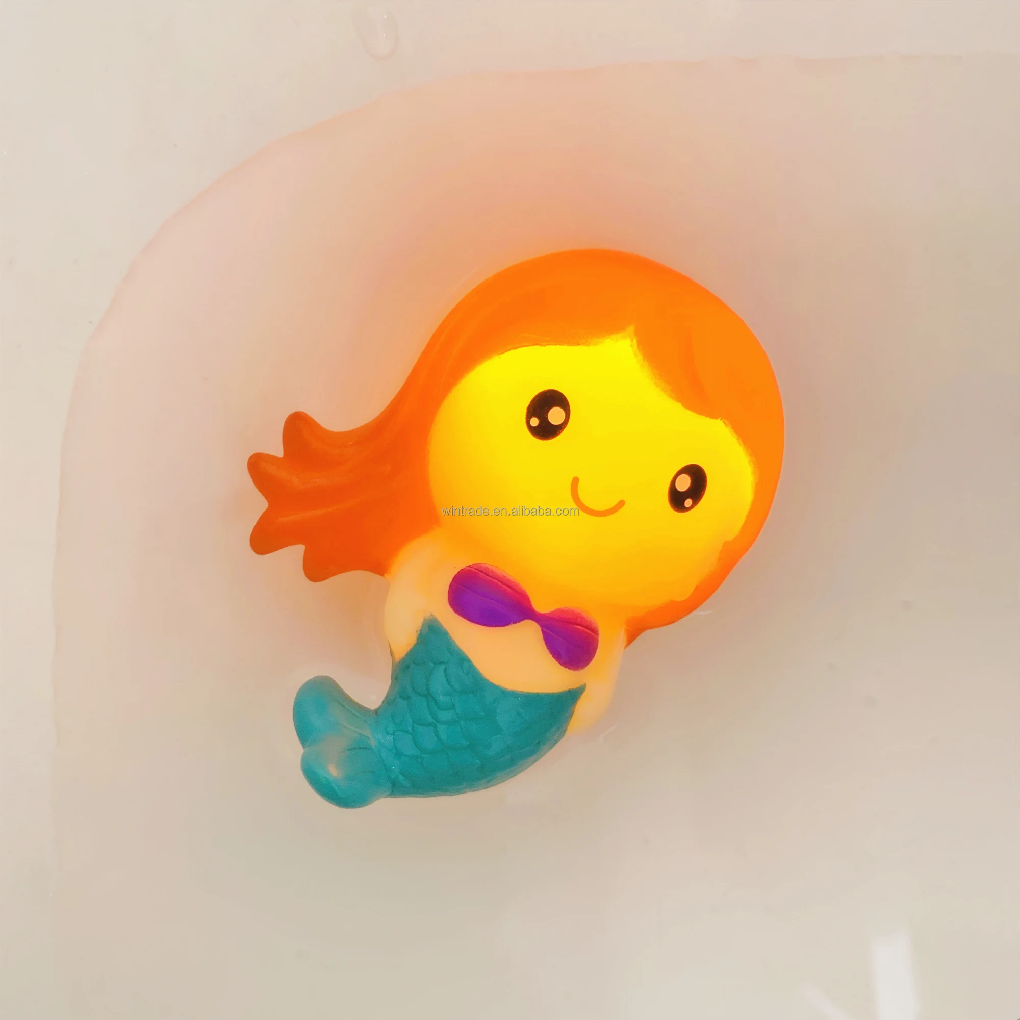 Light up Sea Animal Magic Rubber Mermaid Bath Toy