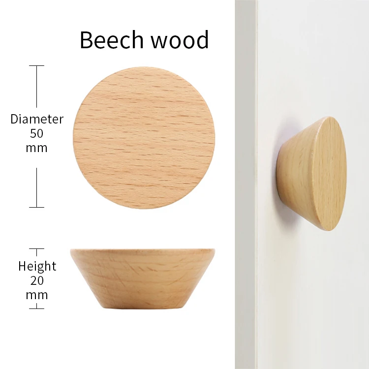 New Design Wood Drawer Knobs Hemisphere Furniture Knobs for Bedroom Minimalist Cabinet Knobs