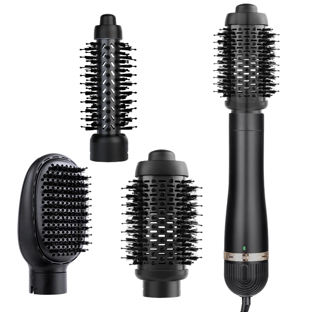 Factory 3 IN 1 Metal big sizes hair dryer round brush hot air styling and rotating 1200w Multi Air Styler Thermal Brush