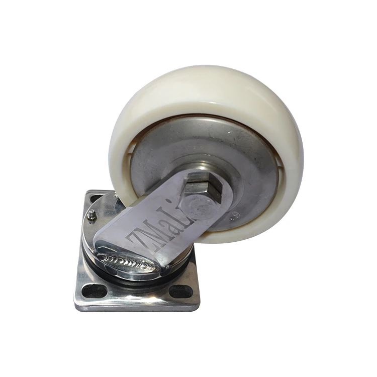 6 inches x 2 inches white plastic small wheels drawer wheels with 360-degree rotating top plate