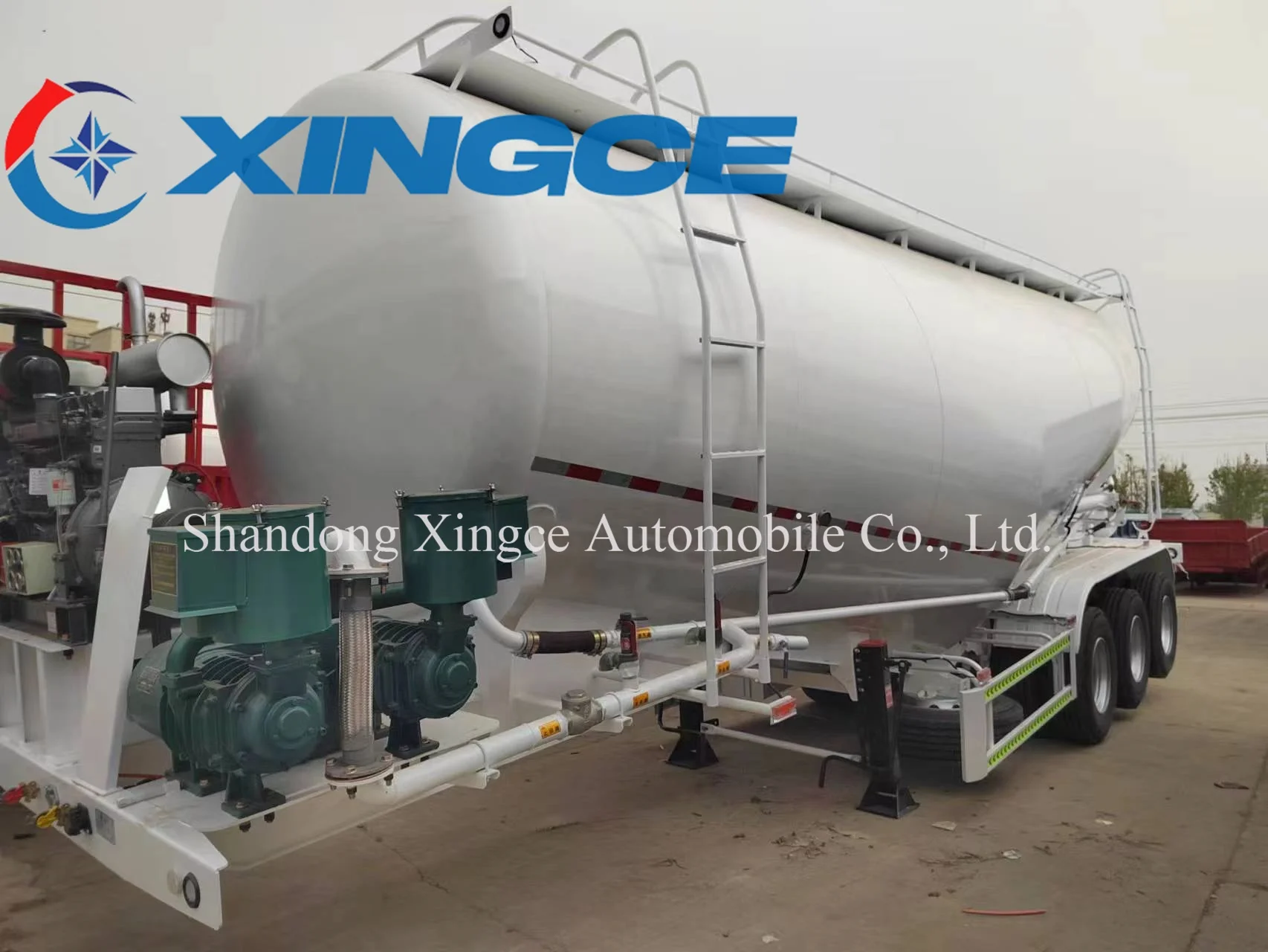 China Factory New V-Shape 3 Axles 45cbm Powder Tanker Bulk Cement Tank Semi Trailer For Sale
