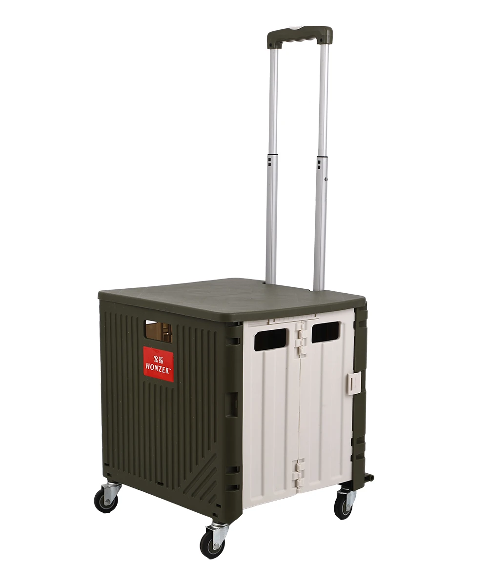 Factory Foldable Shopping Carts Grocery  4 Rotate wheels Folding Shopping trolley carts  Mini Plastic Pet Cart Hand Pull Trolley