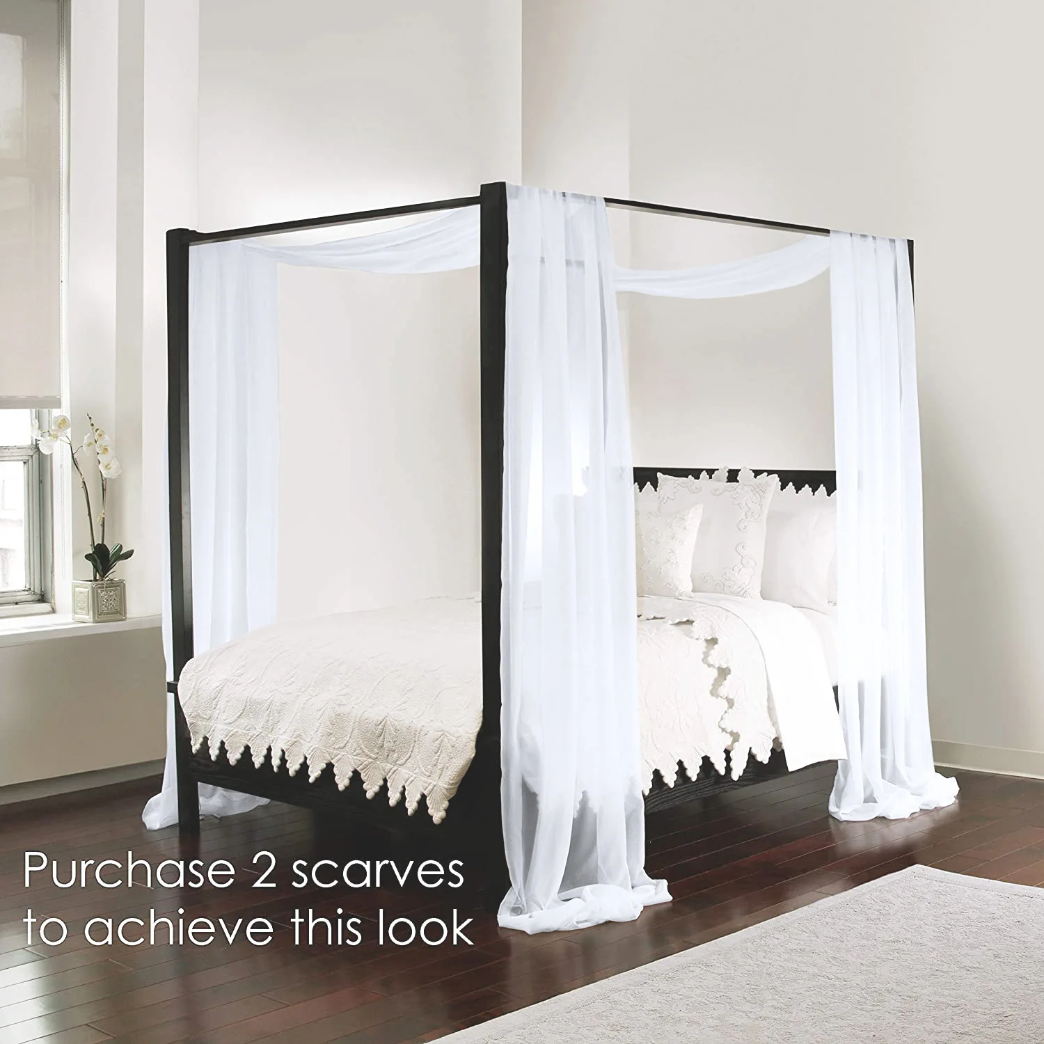 High Quality Hotel Collection White Bed Scarf and Runners 100% Polyester Canopy Bed Sheets Grade A Plain Dyed Design