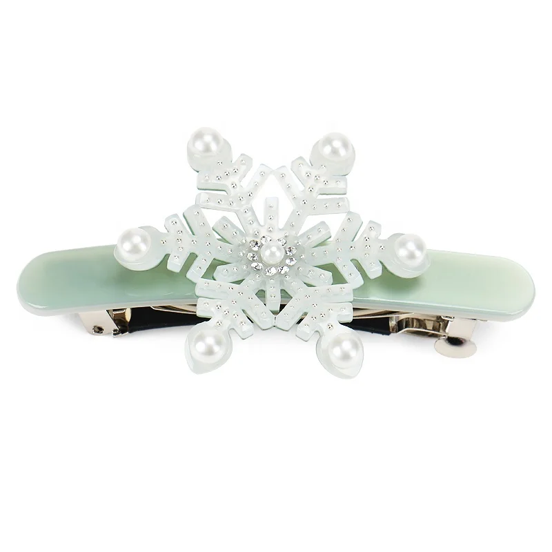 Alexander Christmas Hair Clips Cellulose Acetate Hair Barrette Clips Snowflake Hair Clip