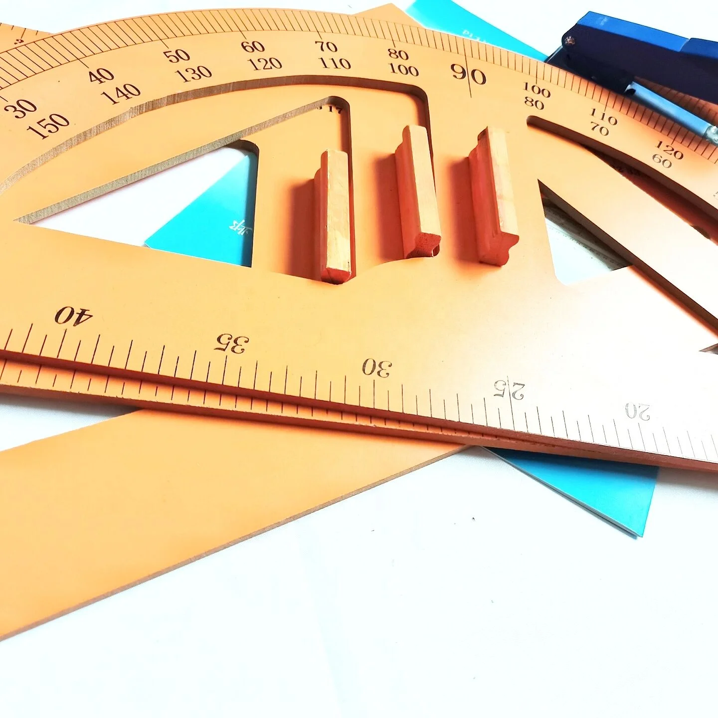 Wholesale school stationery wood school ruler geometric protractor triangle school teaching wooden ruler woodworking compass