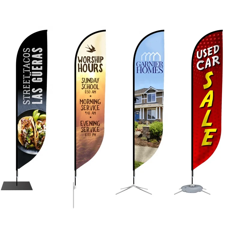 Car Wash Coffee Shop Durable Outdoor Holiday Christmas Sale Large Feather Flags Banners