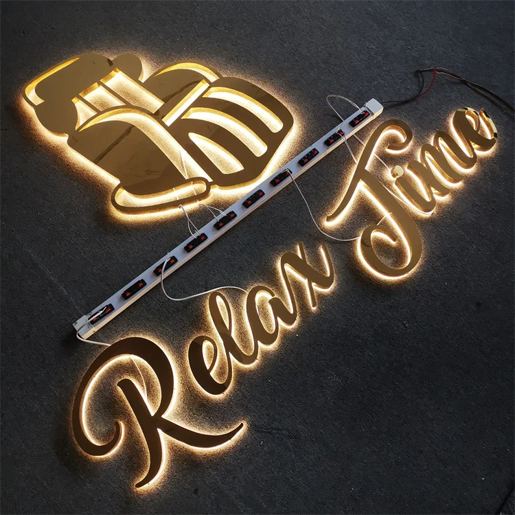 Outdoor light galvanized metallic letrero signage backlit led metal alphabet 3d lighted logo sign luminous letters for office