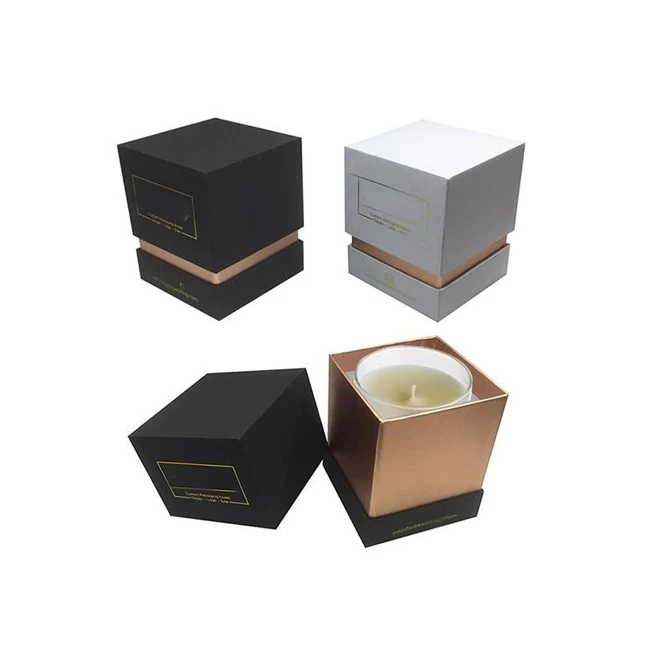 Custom logo Color Luxury Fancy Candle diffuser jar with lid and box packaging 10 Anglo paper candle packaging box