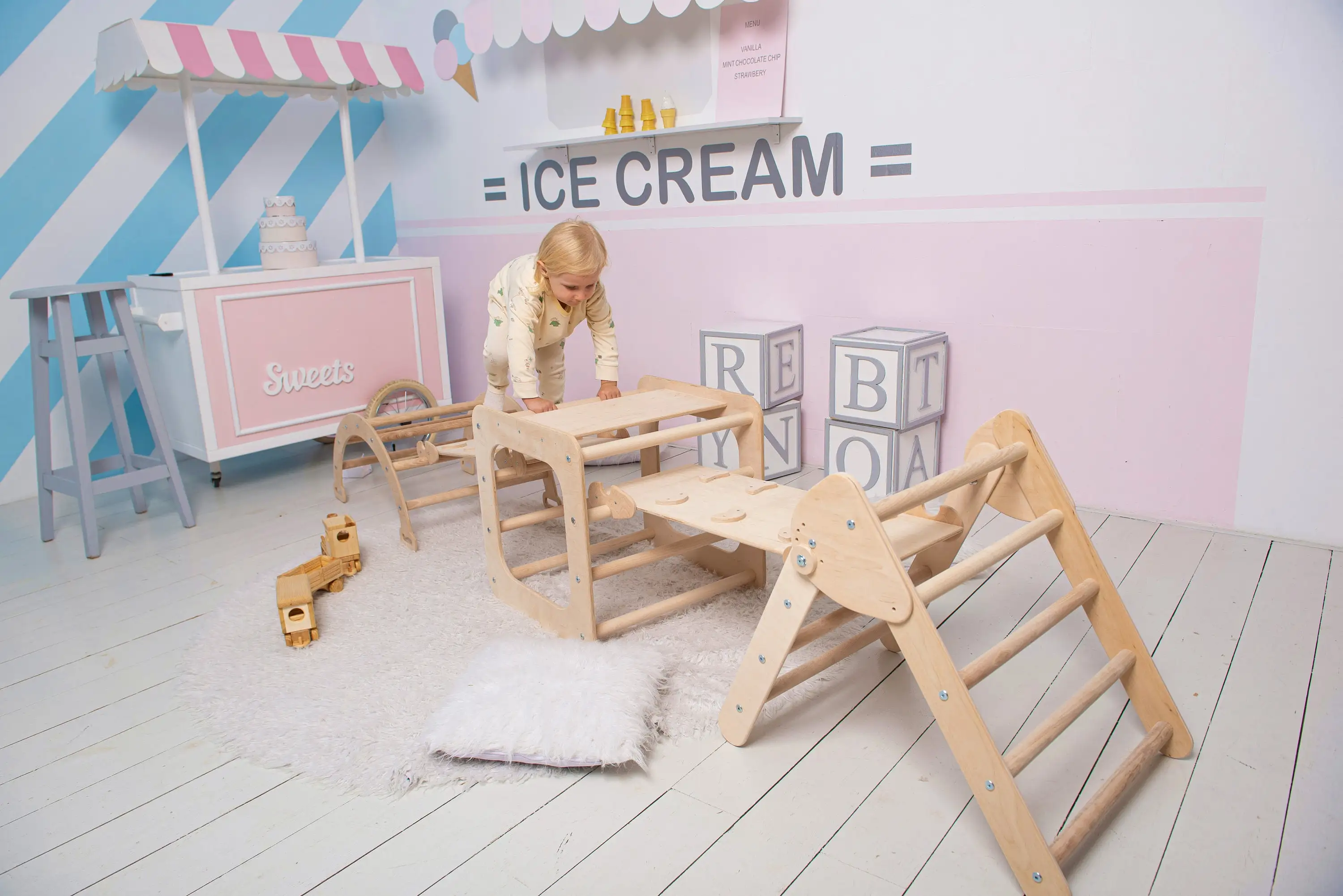 Best 5in1 Montessori Indoor Climbers Set Kletterbogen Climbing Triangle Climbing Frame Climb Arch Arch Pillow Gift Toddlers