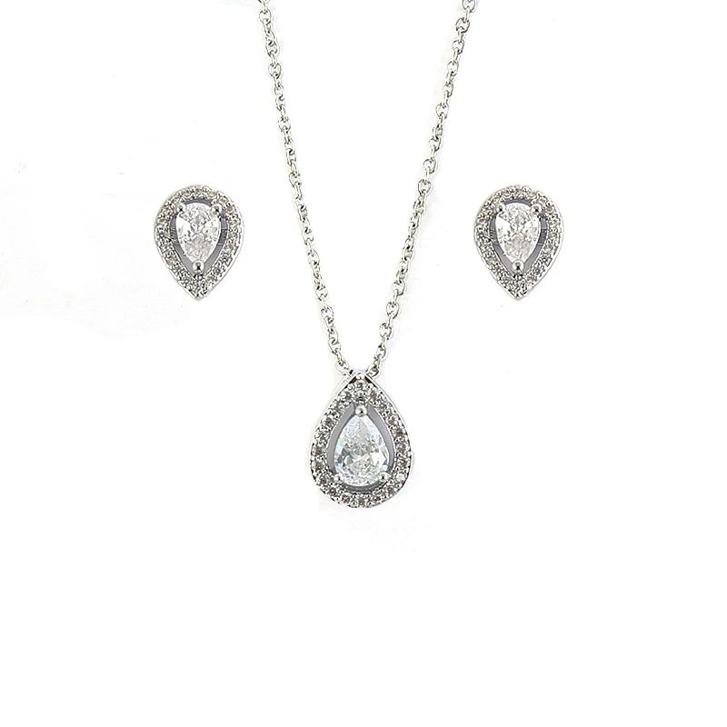 Factory Supply Simple Fashion Design 18K Gold Women Water Drop Shape Necklace Jewelry