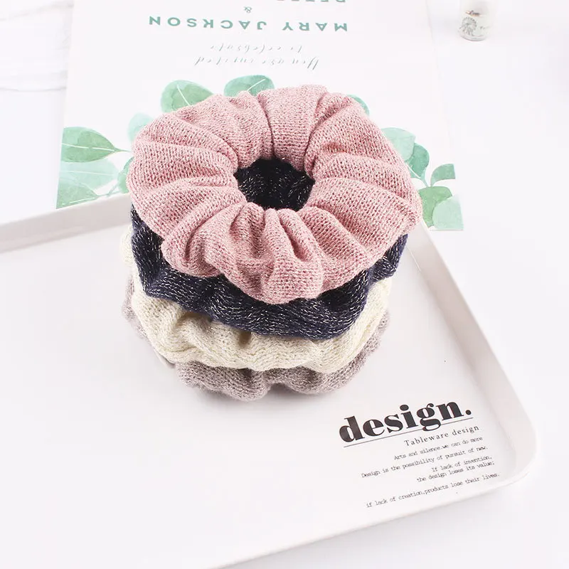 Fashion elastic hair bands knit scrunchies for hair women accessories