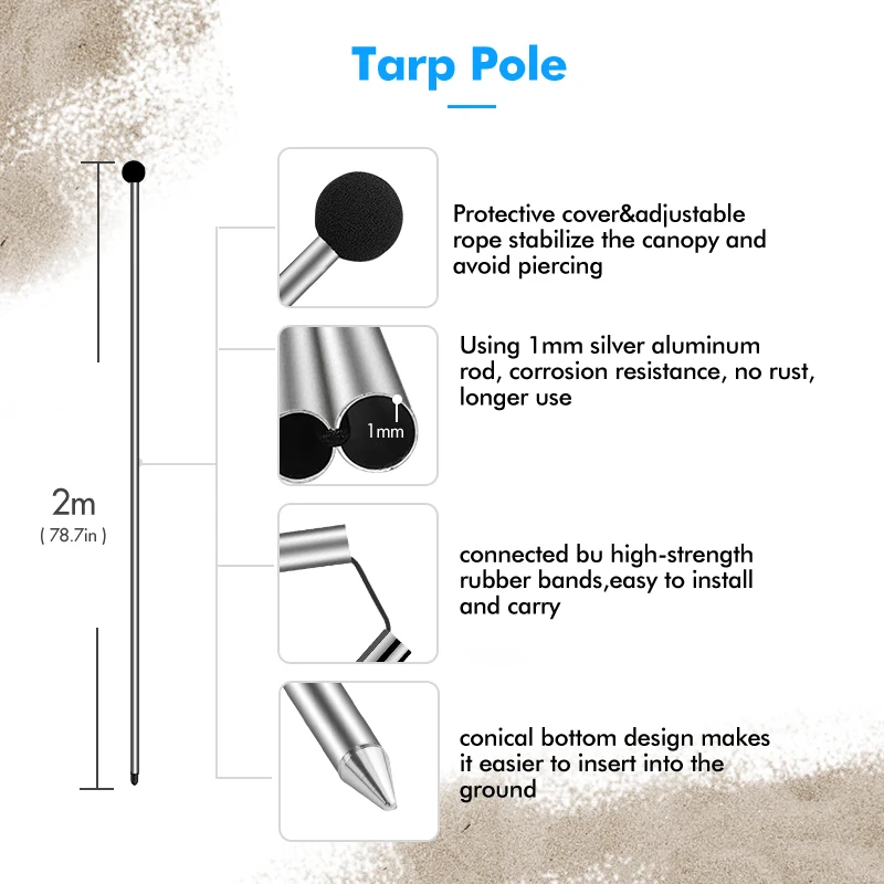 KingGear High Quality Sun Shelter Lightweight Beach Tent Beach Sunshade With Sandbag Anchors and Pegs