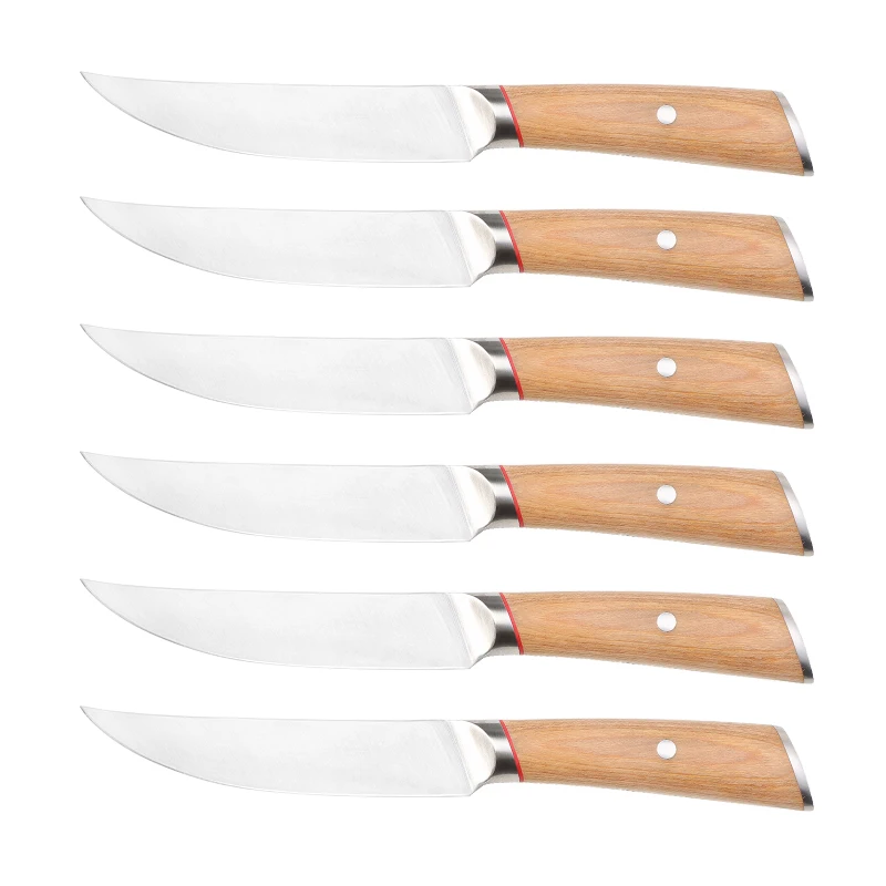 Cuchillo para descarte de vaca кованый 5-дюймовый немецкий 1 4116 из нержавеющей стали 6 шт. деревянная ручка набор ножей для стейка