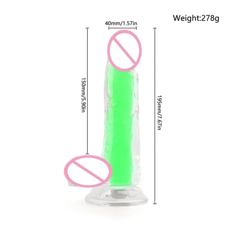 Thick Couple Erotic Sex Anal Adult Toys Luminous Dildo Vagina Simulation Realistic Penis For Women with Suction Cup