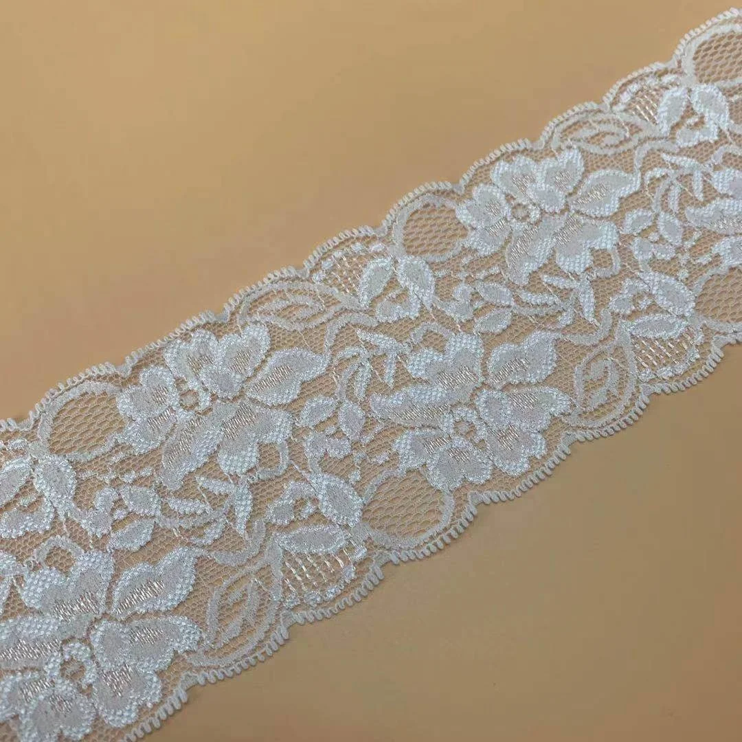 8cm width high stretch lace nylon spandex lace trim for underwear clothing