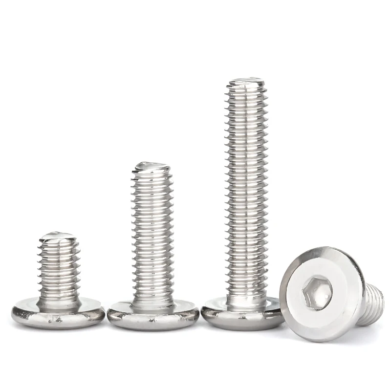 304 stainless steel chamfered hexagon socket flat head screw furniture accessories round head bevel bolt m3m4m5m6m8
