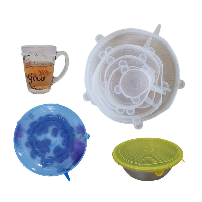 Transparent Stretch Reusable Lids Stretch Plastic Food Covers Stretch Lid Silicone