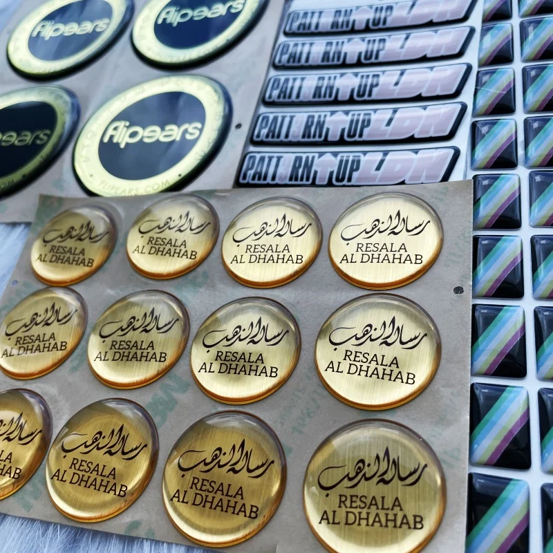 Drop glue custom Domed Resin Stickers Vinyl Print  Personalized Epoxy Die Cut packaging Waterproof plastic label logo