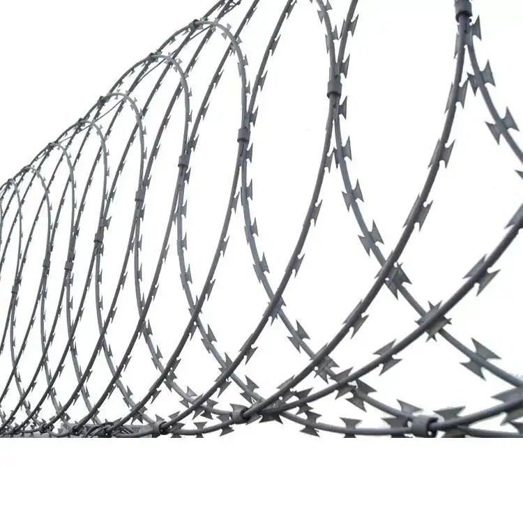 Galvanized concertina coil manufacturer/cross type razor barbed wire