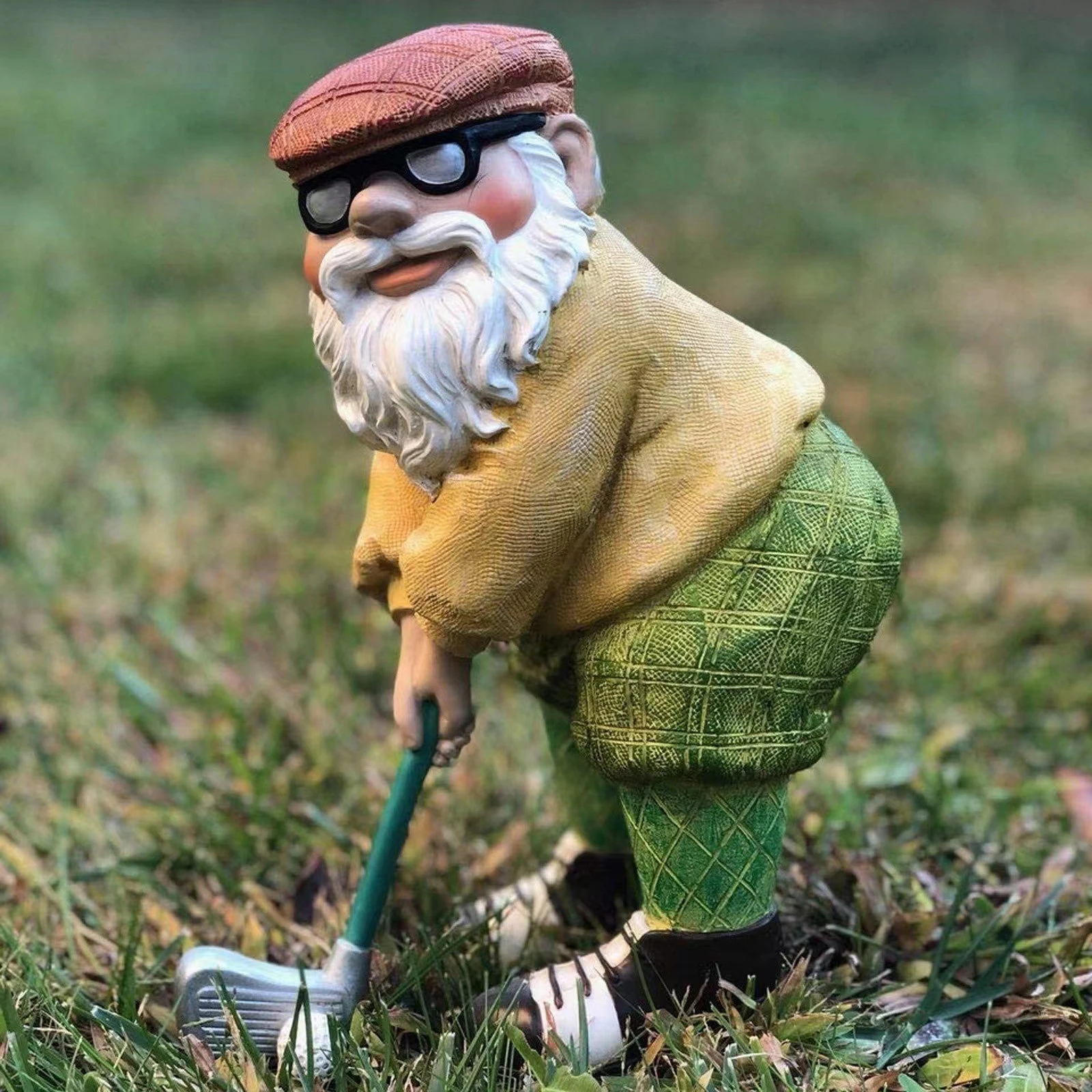 Outdoor Ornament Funny Gnome Statue Resin Golf Gnome Sculpture Dwarf Art Statues Home Decoration Gift